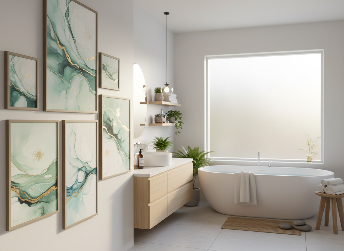 bathroom wall art wellbeing