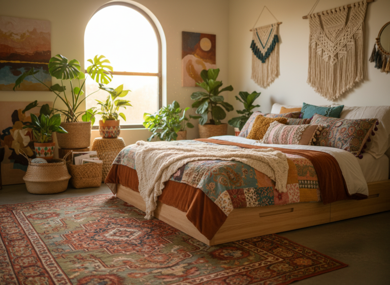 boho bedroom color palette