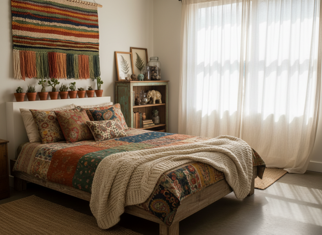 boho bedroom on a budget