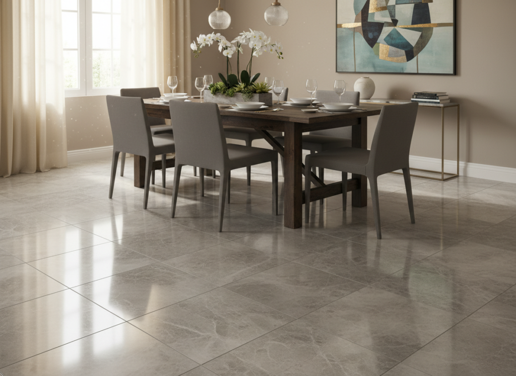chic dining room flooring