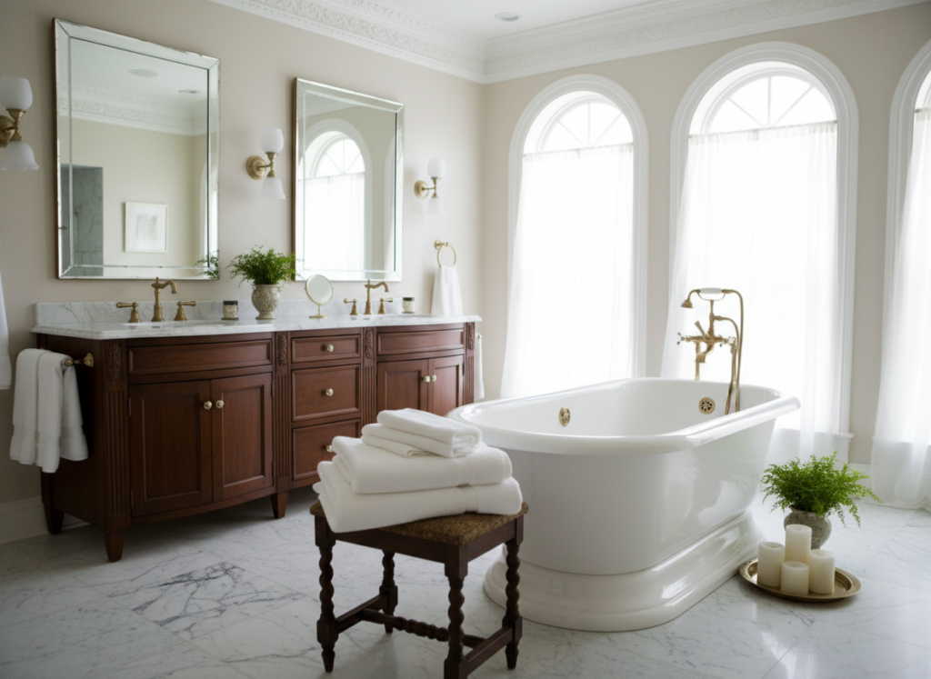 classic master bathroom design