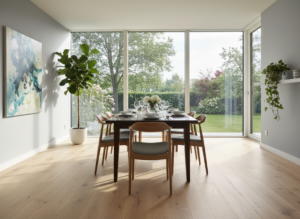 contemporary dining room flooring