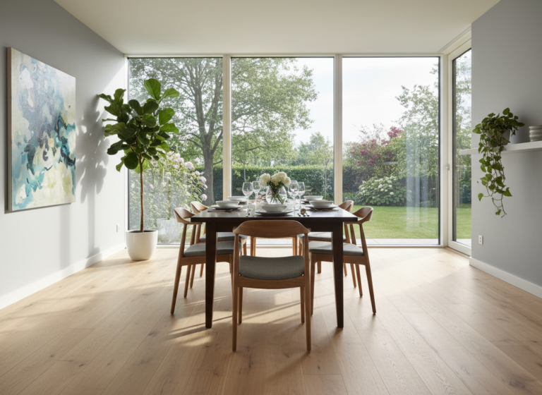 contemporary dining room flooring