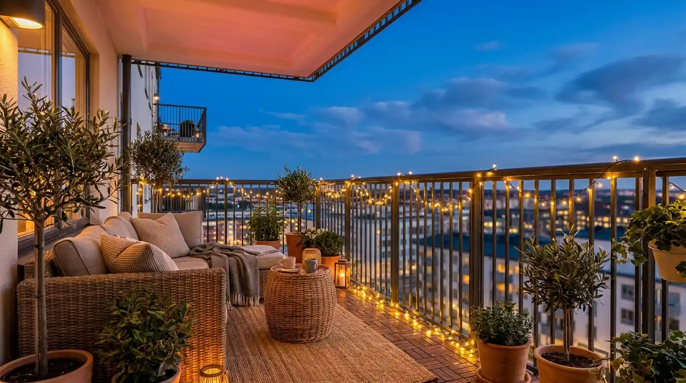 17 Charming Fairy Light Balcony Designs You Should Try Right Now