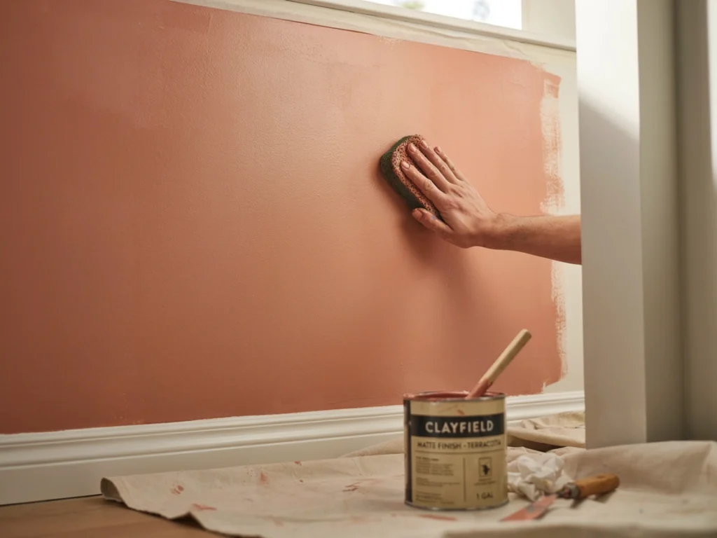 DIY sponge painting project for instant 90s retro vibe