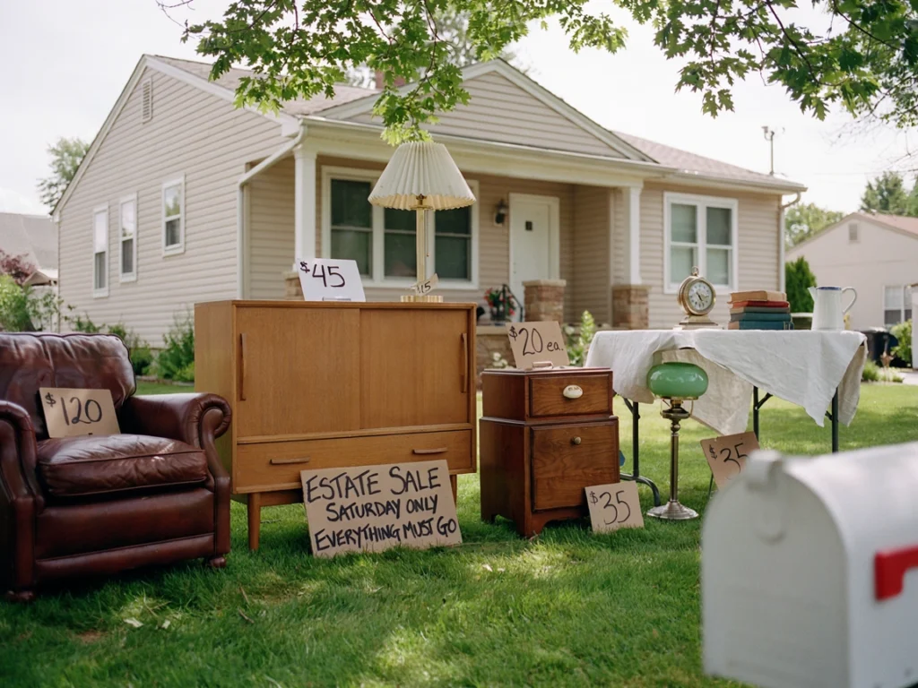Estate sale with authentic vintage 90s furniture pieces