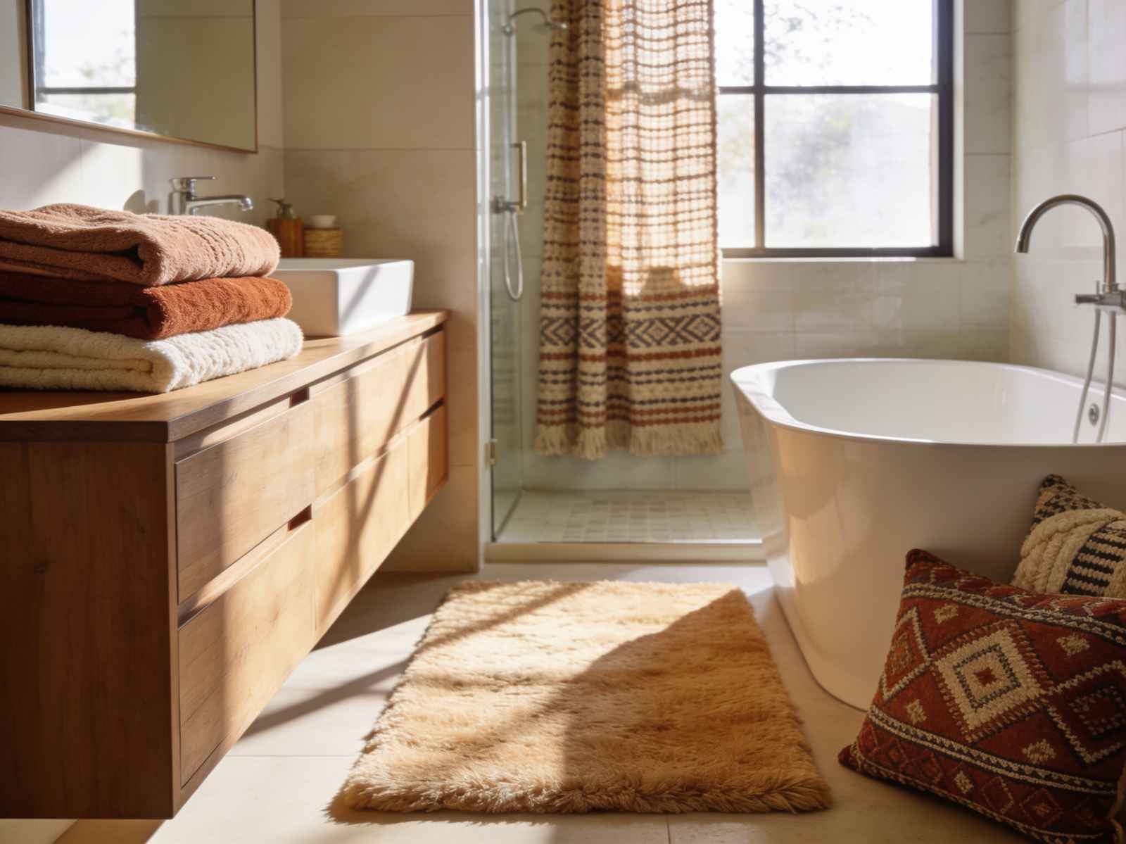 Adding Texture and Warmth With Towels, Rugs, and Textiles