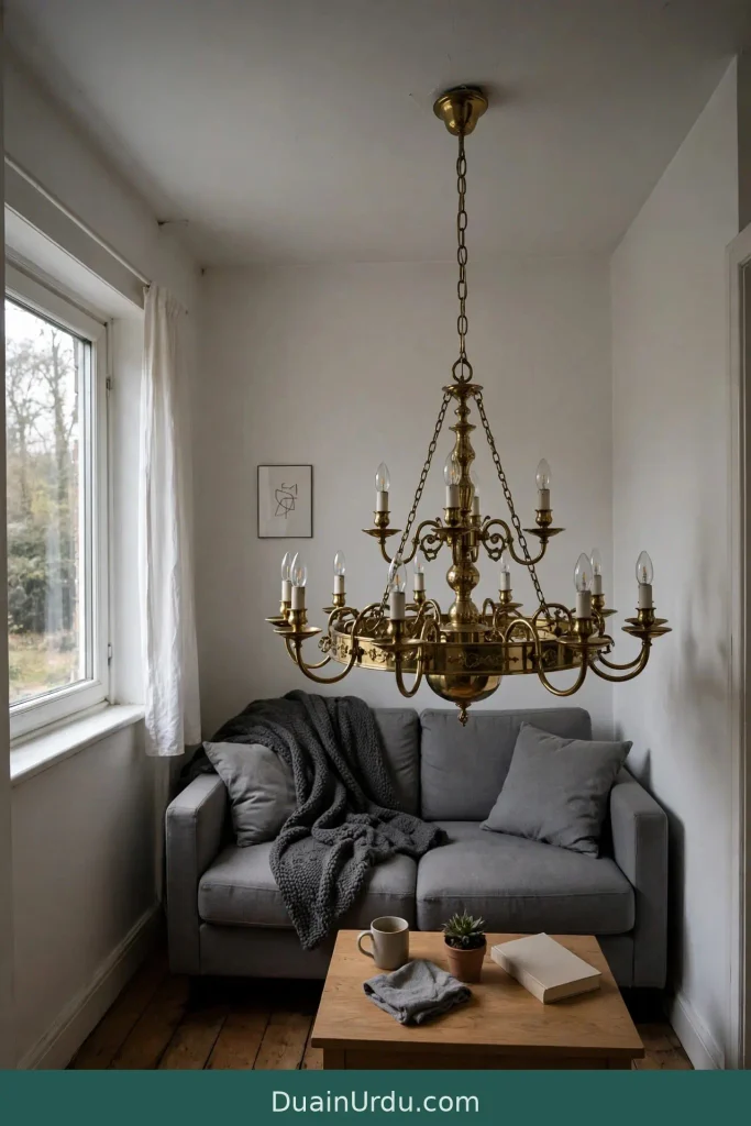 Oversized wide chandelier hanging too low crushing low ceiling in home decor ideas jhumar mistakes