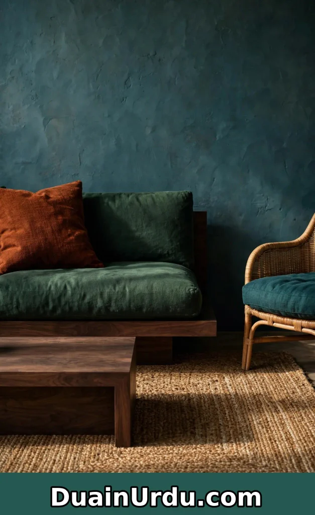 Low grounded zen sofa with intentional gaps between furniture showing home decor ideas zen less is more
